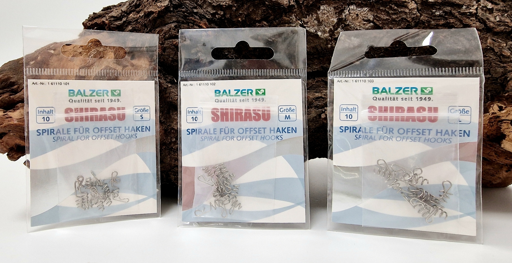 Balzer Spirale für Offset Haken Cork Srew Gr. S M L 10 Stück