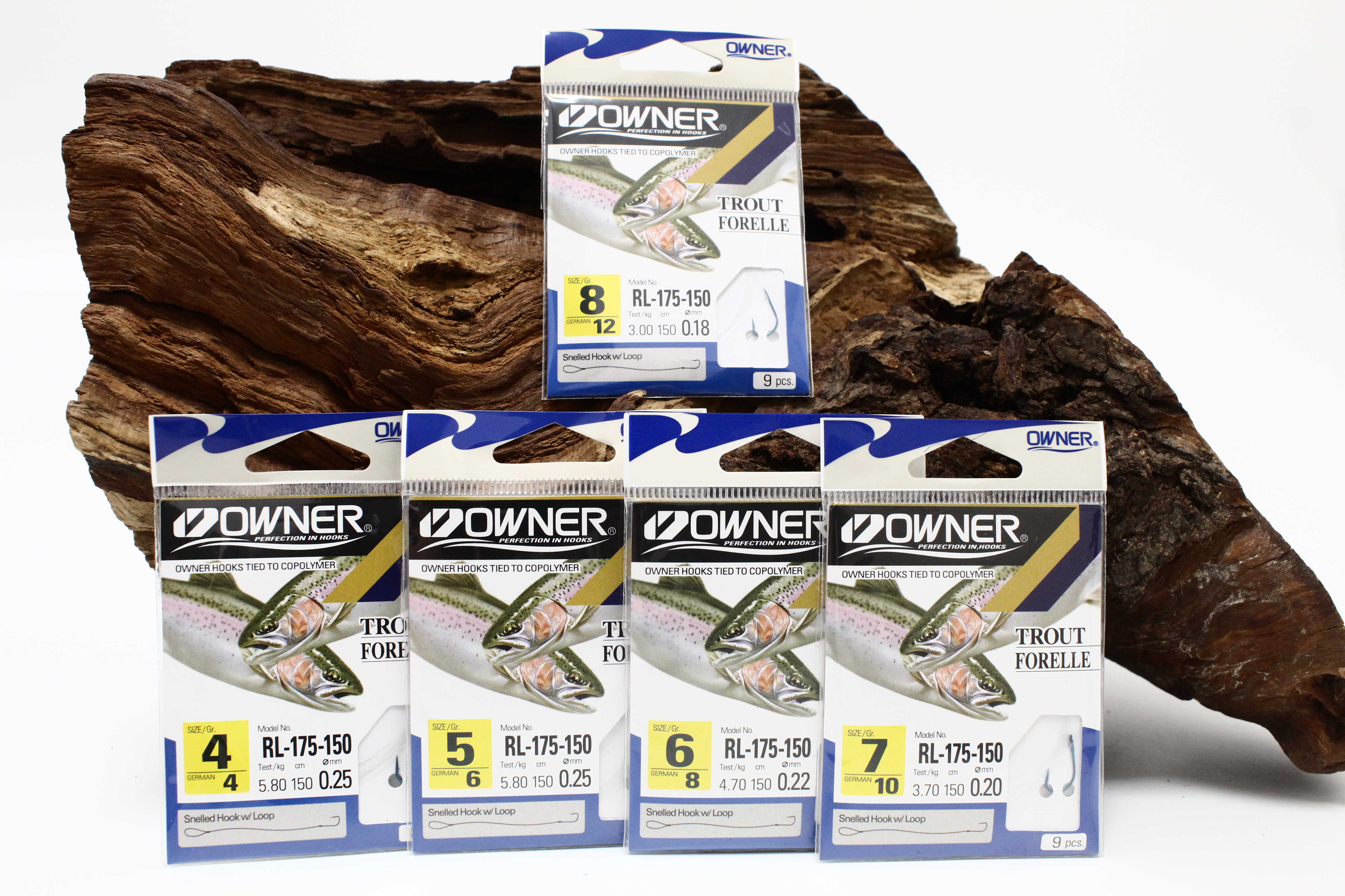 Owner RL-175-150 Forellenhaken blau 150cm Gr. 4 6 8 10 12