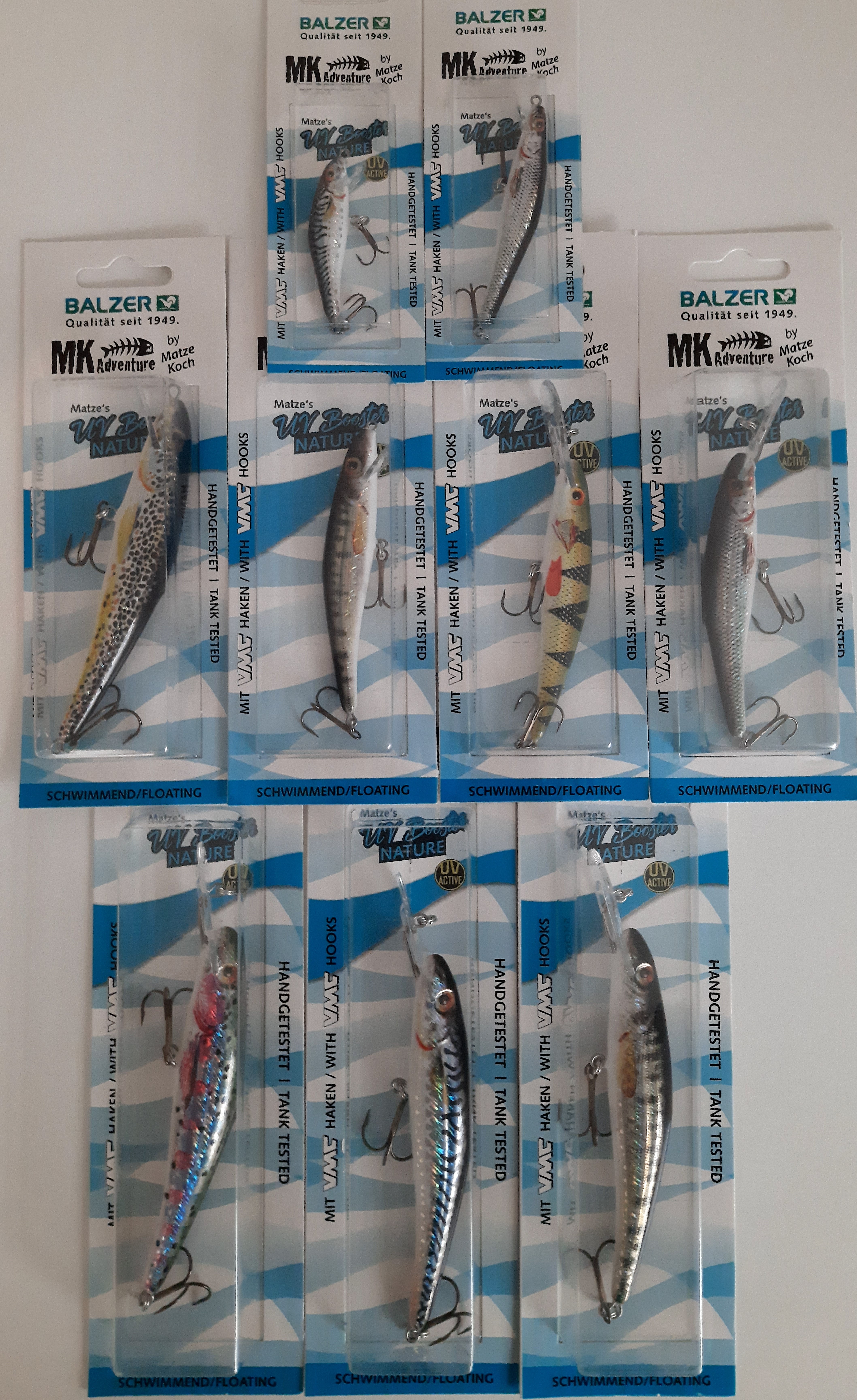 Balzer Matze Koch UV Booster Nature Wobbler 6 Farben 5cm 7cm 9cm 11cm 13cm ABVERKAUF