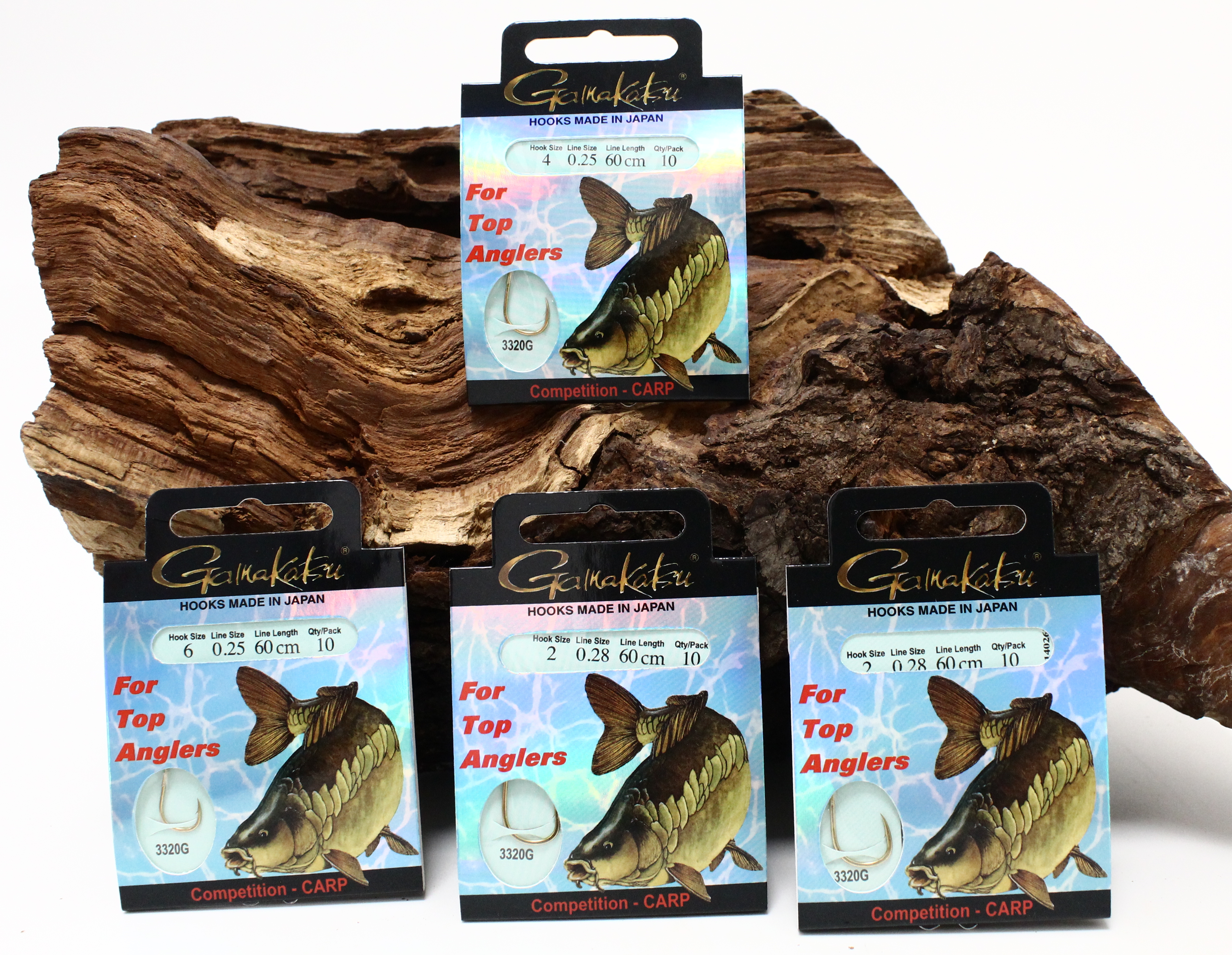 Gamakatsu 3320G Carp Hook Karpfenhaken Gold Gr. 2 4 6 Länge 60cm